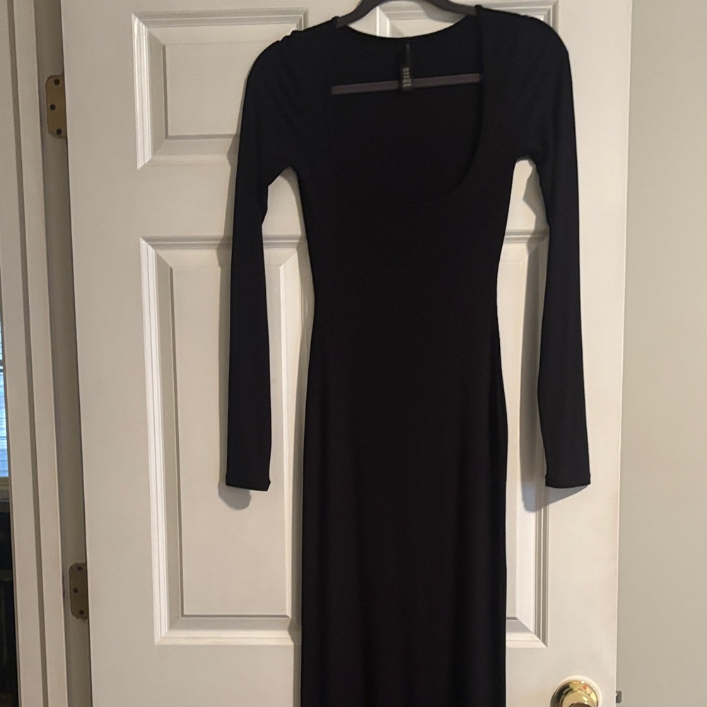 SKIMS Classic Black Long Sleeve Dress